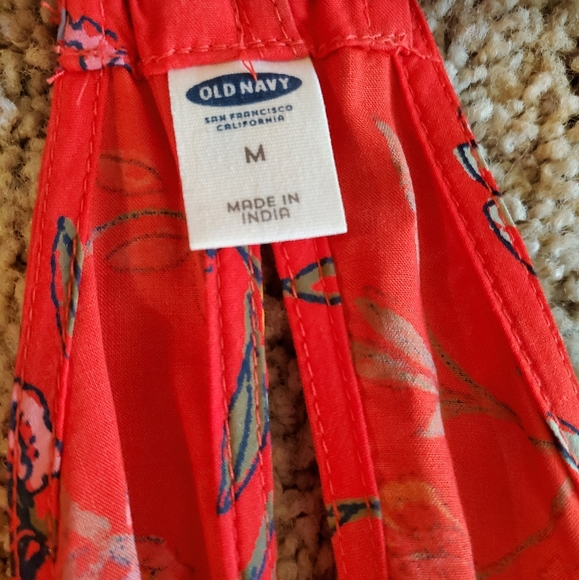 Old Navy Red Dress with flowers on it - Picture 9 of 10